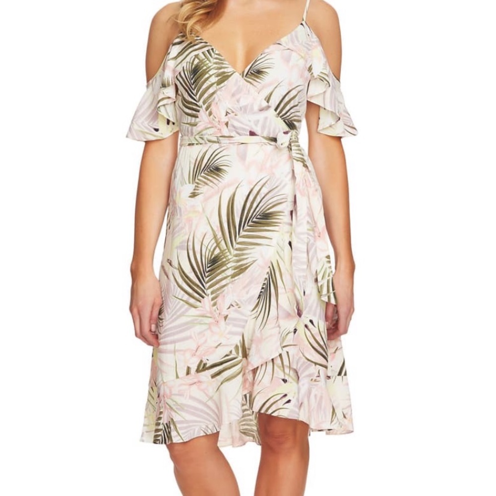 CeCe Cold Shoulder Floral Dress